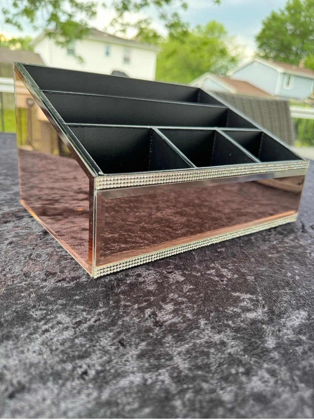 Nanette Lepore Mirrored Multi-Compartment Makeup Organizer